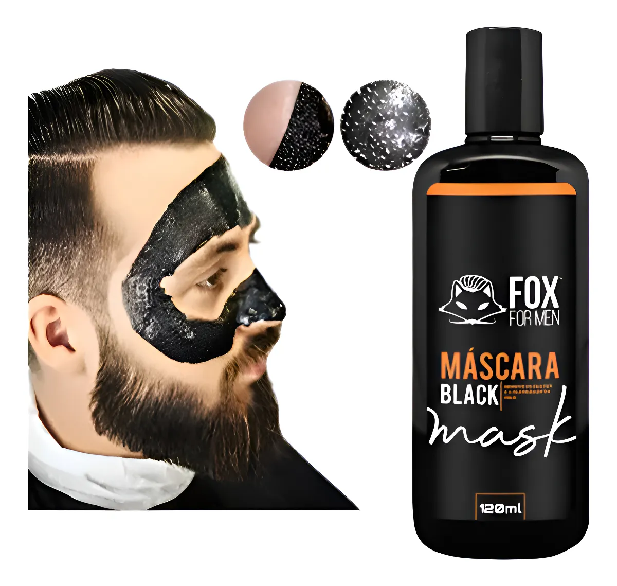 D_NQ_NP_2X_744832-MLB92654696215_092025-F Mascara Negra Remove Cravo/espinha Limpa Hidrata Fox For Men Todo Tipo De Pele Dia/noite