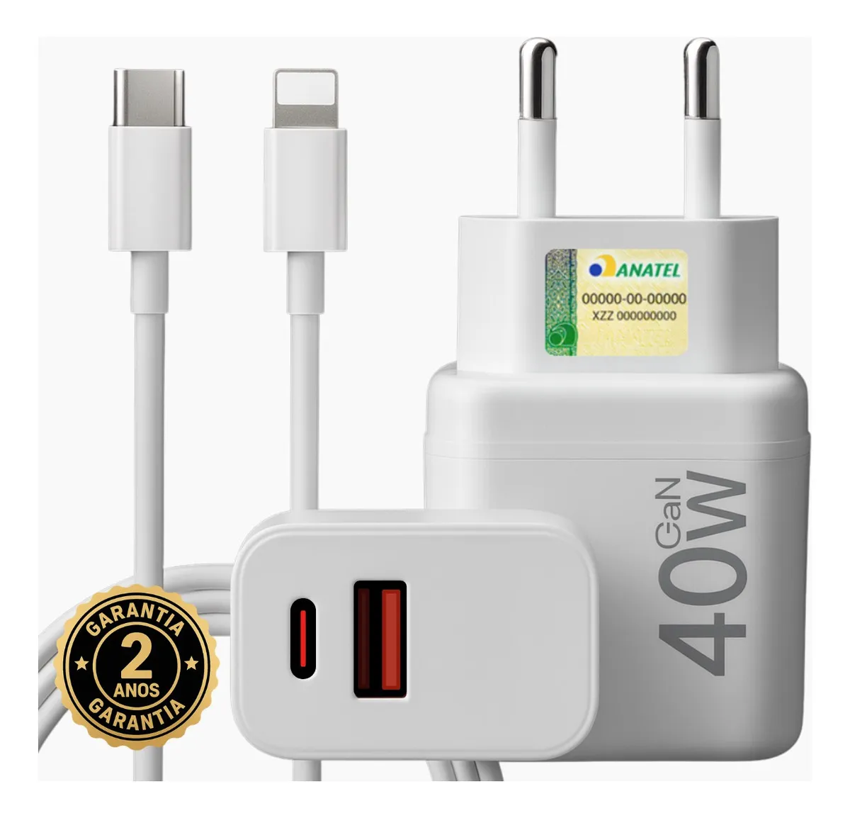 D_NQ_NP_2X_752168-MLA95358830603_102025-F Carregador Turbo 40w Compativel Com iPhone 8 X Xr 11 12 13 14 Pro Max Usb Tipo C Duplo
